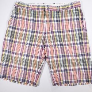 Polo Ralph Lauren Plaid Shorts Flat Front Sz 36